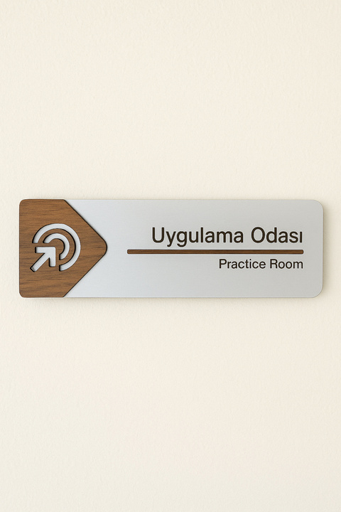 Lucena Uygulama Odası Ofis Oda Kapı İsimliği Yönlendirme Tabelası Levhası Kişiselleştirilebilir