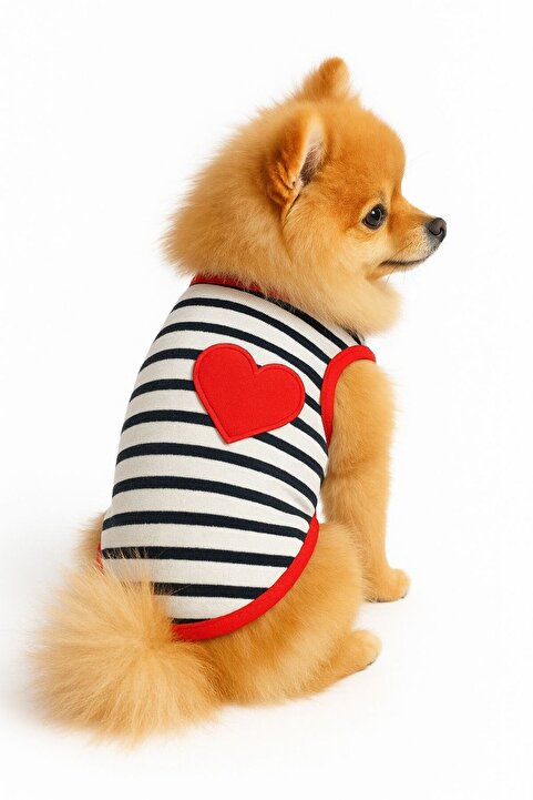 DOGİ&DOG Küçük Irk Heart Kedi Atleti & Köpek Atleti Köpek Kıyafeti (1 Kg -10 Kg )