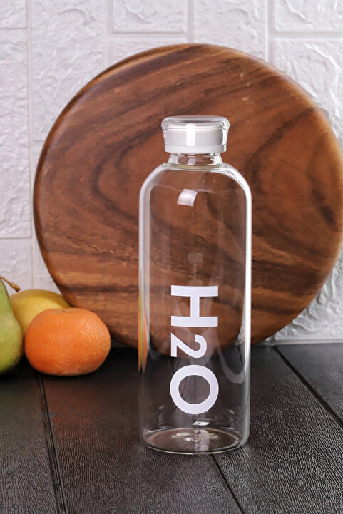 Atbyhome H2O Borosilikat Cam Matara 1L Vakum Kapaklı Su Şişesi Suluk 1000 Ml