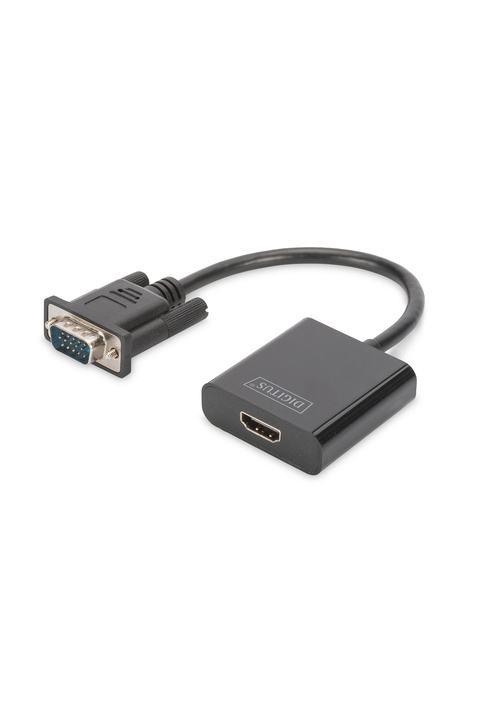Genel Markalar DA-70473 VGA - HDMI Çevirici + Ses (3.5mm), Full HD (1080p), Kablolu, 15 cm, Siyah Renk