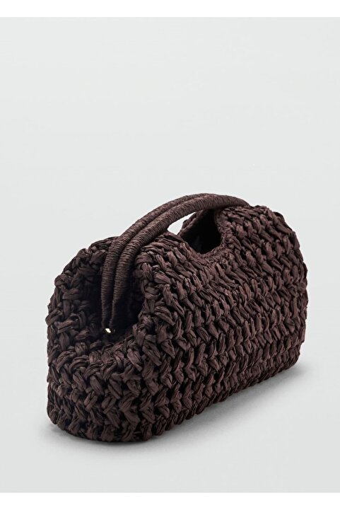 Melonndesign Doğal Lif Hasır Clutch Kadın El ve Omuz Çanta