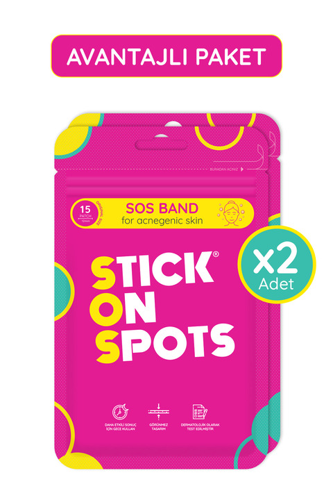 Stick On Spots S.O.S Band - 15 Adet Sivilce/Akne Bandı - Pimple Patch- Hidrokolloid Bant X2
