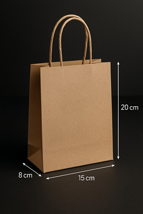 Vitapac *10 Adet* Kraft Saplı Karton Çanta Küçük Boy 10 Adet 18X8X24