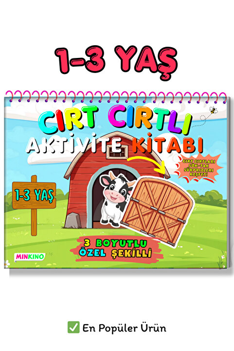 minkino 1-3 Yaş Cırt Cırtlı Aktivite Kitabı | 3 Boyutlu