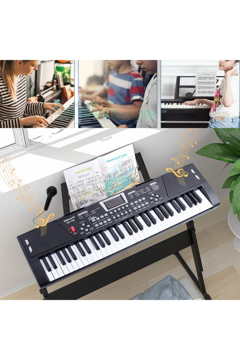 MultiZone 61 Tuşlu Elektronik Işıklı Dijital Çocuk Piyanosu Mikrofonlu Başlangıç Için Keyboard Demolu