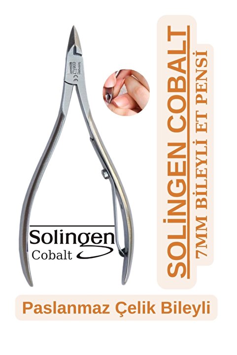 Solingen Cobalt Cobalt Profesyonel Manikür Pensi Bileyli Et Pensi 4013-7 Mm Süper Bileyli