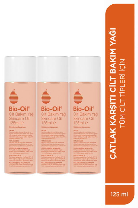 Bio-Oil Çatlak ve Leke Karşıtı Nemlendirici Cilt Yağı 125 ml 3 Adet Hamilelik Çatlakları İçin Vitamin E
