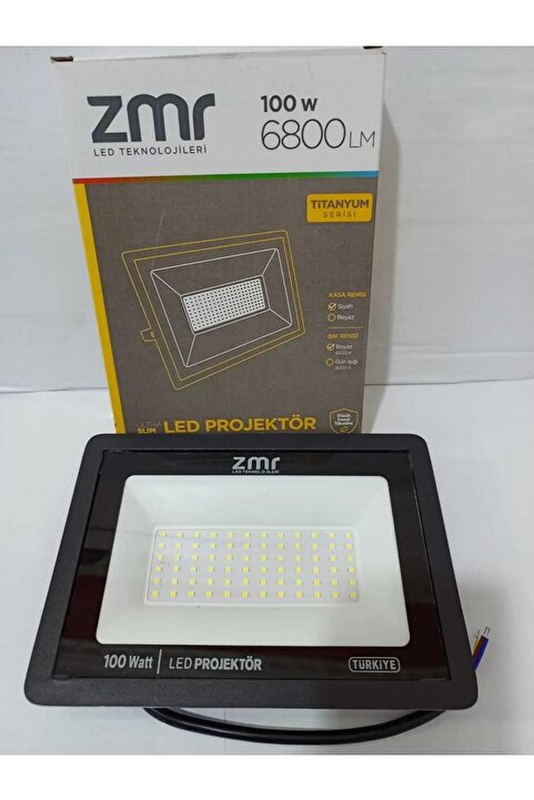 ZMR Led Projektör 100 Watt Ultra Slim Kasa 220V 6500K Beyaz Işık