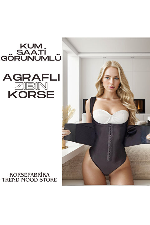 korsefabrika trend mood store TOPARLAYICI KUM SAATİ GÖRÜNÜMLÜ KORSE 💎 AGRAFLI BEL AYARLI ŞEKİLLENDİRİCİ ZIBIN KORSE