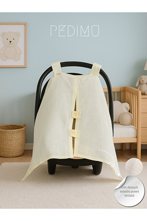 Pedimu Soft Renk Cırtlı Müslin Puset Örtüsü %100 Cotton