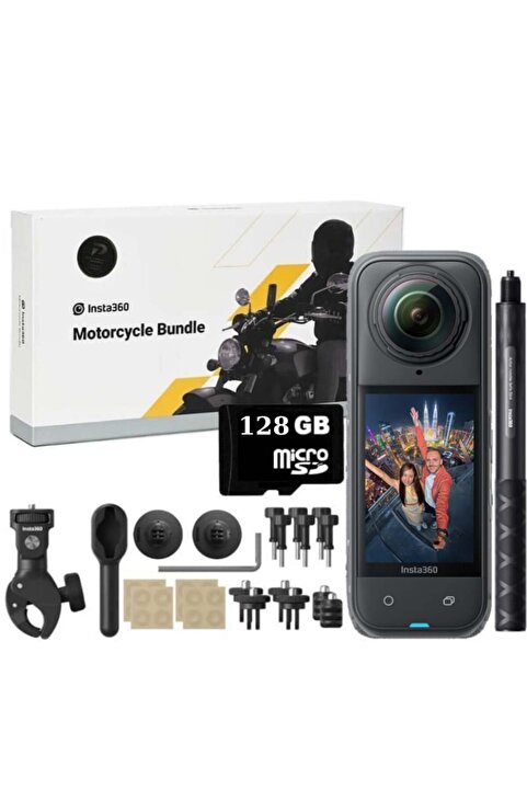 Insta360 X5 360 Derece 8K Aksiyon Kamera Motosiklet Kit 128GB