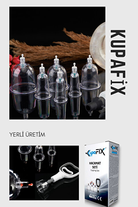 İpek 6 Lı Hacamat Seti, Masaj Kupası, Selülit Cihazı, Hacamat Kupası Ve Pompası