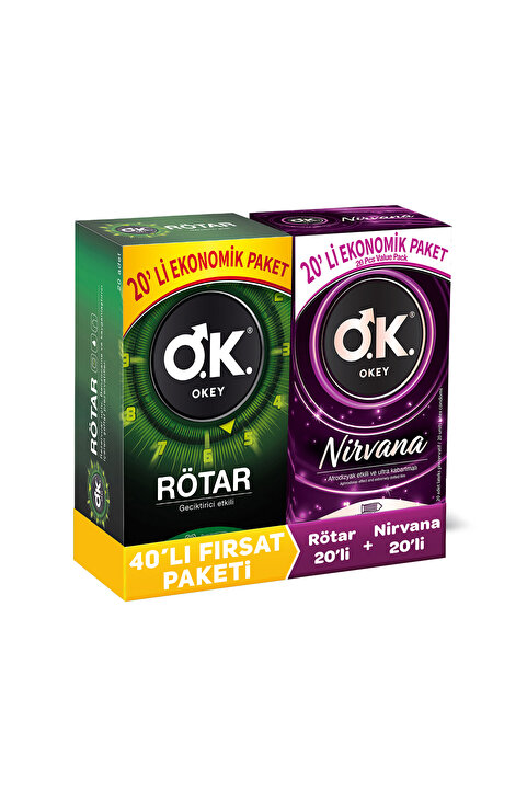 Okey Nirvana 20'li Prezervatif & Rötar 20'li Prezervatif