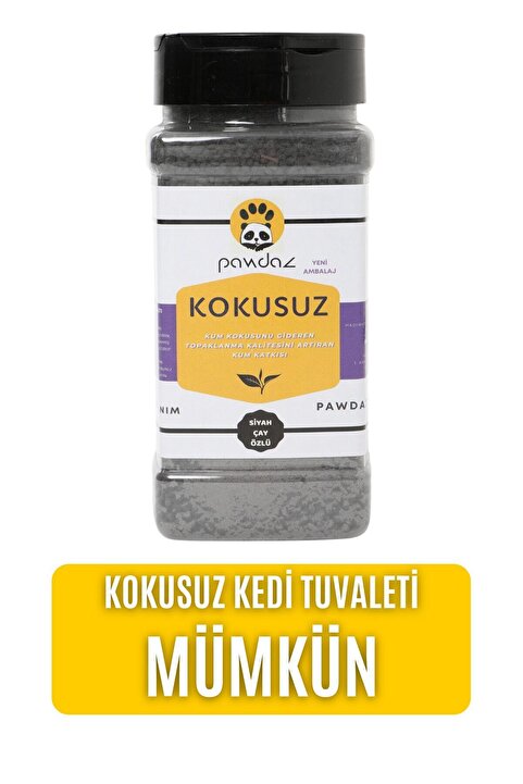 pawdaz Kokusuz - Aktif Karbon Ve Siyah Çay Özlü Kedi Kumu Kokusu Giderici (500 ML. / 300 GRAM ± 25 G)