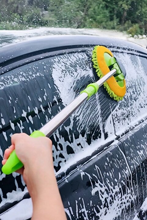 Fine Clean Teleskopik Oto Temizlik Mopu | Mikrofiber Başlıklı, Çizmez Yüzey, Araba Fırçası ( yedeksiz )