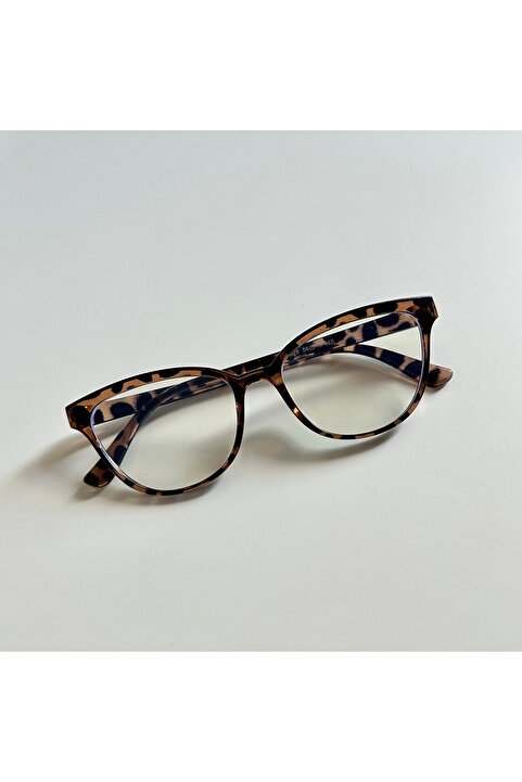HMG Aksesuar FLOWERS LEOPAR KADIN CATEYE BLUE BLOCK GÖZLÜK