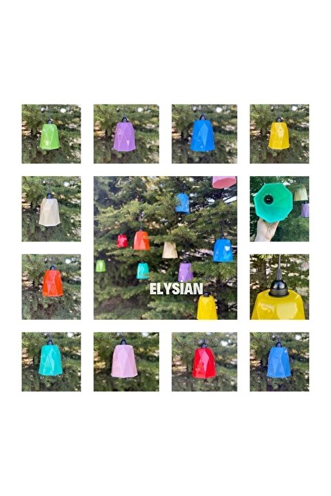 Elysian Ağaç Feneri 10 Adet Rengarenk Bahçe Aydınlatma Dekoru Su Geçirmez Alaçatı Lamba Bahçe Işıkları