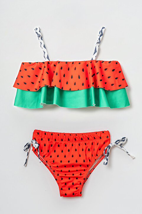 Beniizle Karpuz Desenli Kız Çocuk Bikini Takım