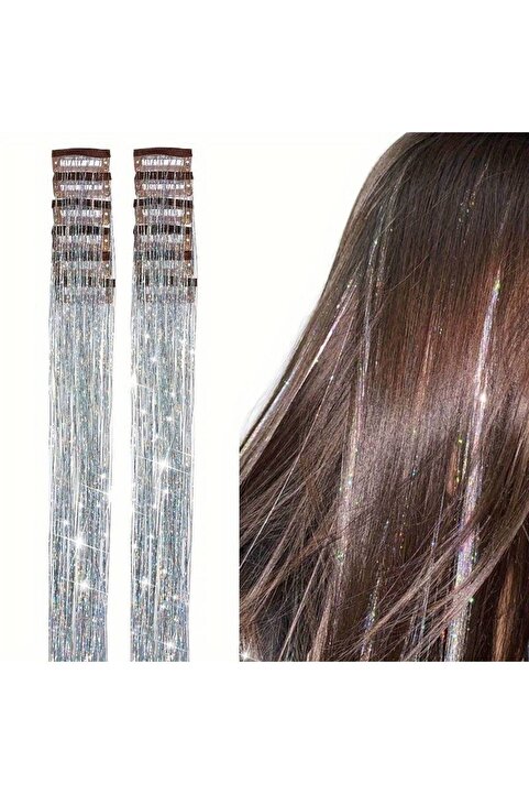 MutluBiDünya 1 Adet Çıt Çıtlı Hair Tinsel Gelin Teli Saç Simi Aksesuarı