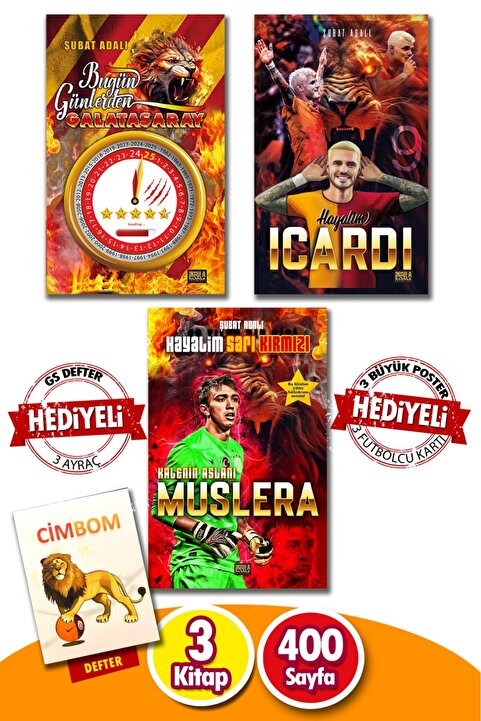 İnsula Yayınları Şampiyon Galatasaray Futbolcu Kitabı Taraftar Seti-3 Kitap Icardi,muslera,galatasaray Karne Hediyesi