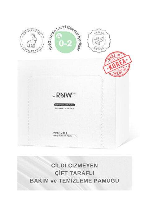 rnw Cildi Çizmeyen 300 Adet Çift Taraflı Cilt Bakım Ve Makyaj Temizleme Pamuğu