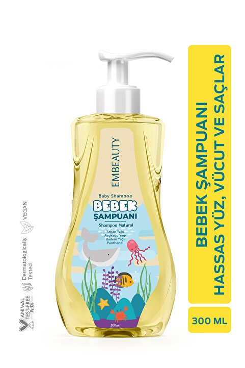 Embeauty Avokado Yağlı Bebek Ve Çocuk Şampuanı Göz Yakmayan Özel Formül 300 ml
