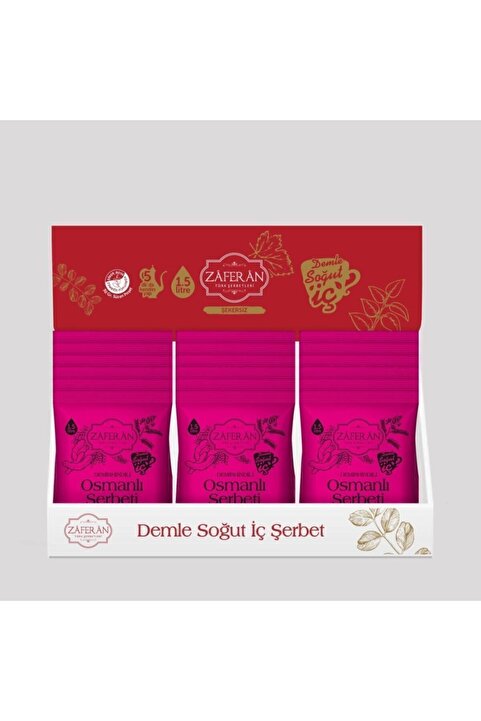 Zaferan Türk Şerbetleri Zaferan Osmanlı Şerbeti 18x1.5 Lt. Demirhindi Şerbeti Ramazan Şerbeti Doğal Şerbet