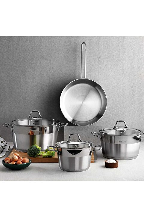 Schafer Vals Çelik Tencere Seti-7 Parça-Inox