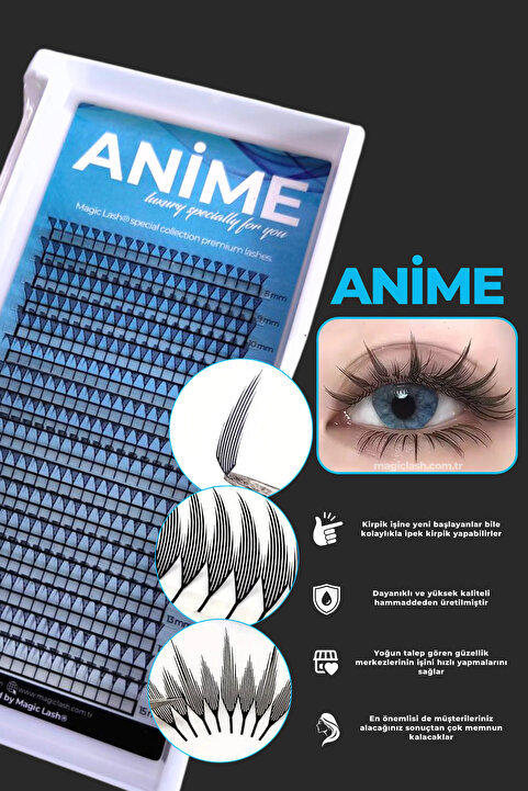 Magic Lash Anime Volume İpek Kirpik 8/15mm Mıx Kutu Ekonomik 320 Adetli