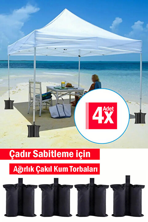 Bundeba 4 Adet Su Geçirmez Ağırlık Kum Torbası, Çadır Açılır Tente Şemsiye Güneşlik için Bacak Ayak Ağırlığı
