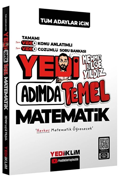 Yediiklim Yayınları Tüm Adaylar için Yedi Adımda Temel Matematik Video Konu Anlatımlı Video Çözümlü Soru Bankası
