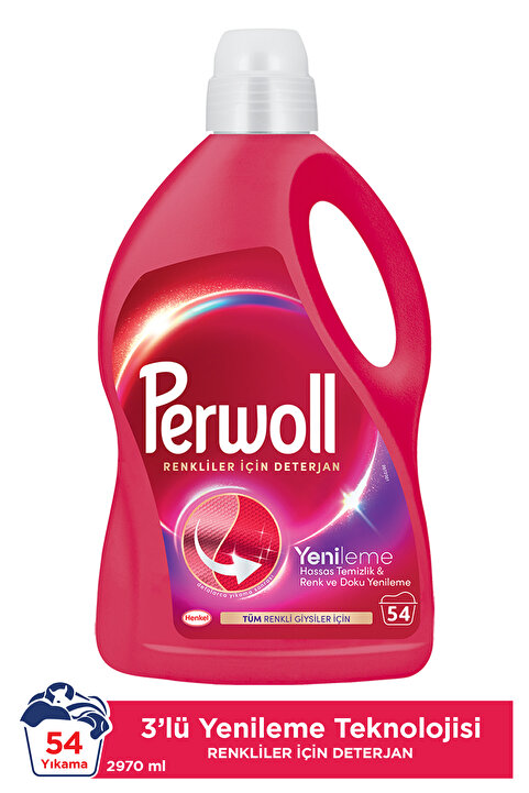 Perwoll Renkliler Hassas Bakım Sıvı Çamaşır Deterjan 2970 ml (54 Yıkama)