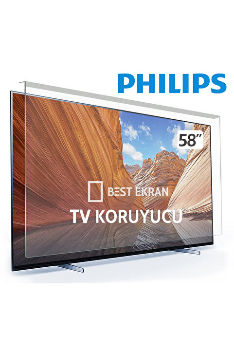 Bestekran Philips 58" Inç 146 Cm Tv ekran Koruyucu KIRILMAZ 4k-8k Oled Qled Ultra Hd Smart