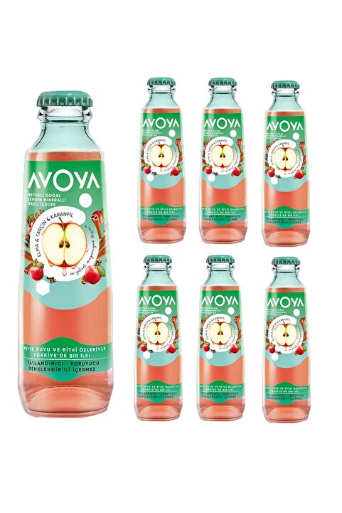 AVOYA Meyveli Elma & Tarçın Maden Suyu 200 Ml x 6 Adet