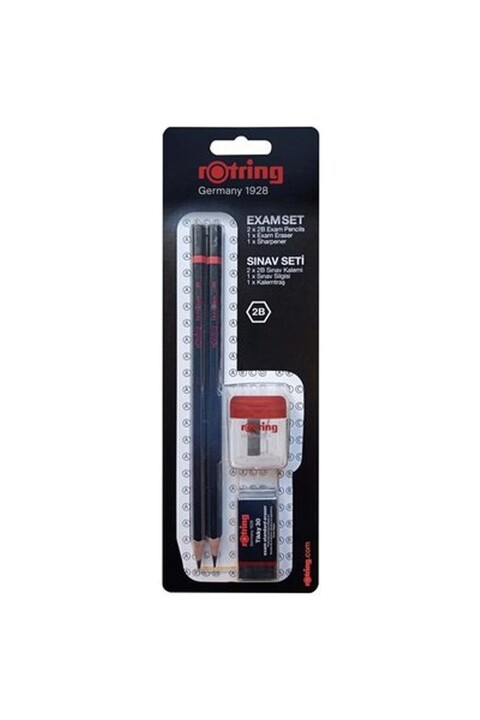 Rotring 4 Parça Sınav Seti - Sınav Kalemi, Silgi, Kalemtraş