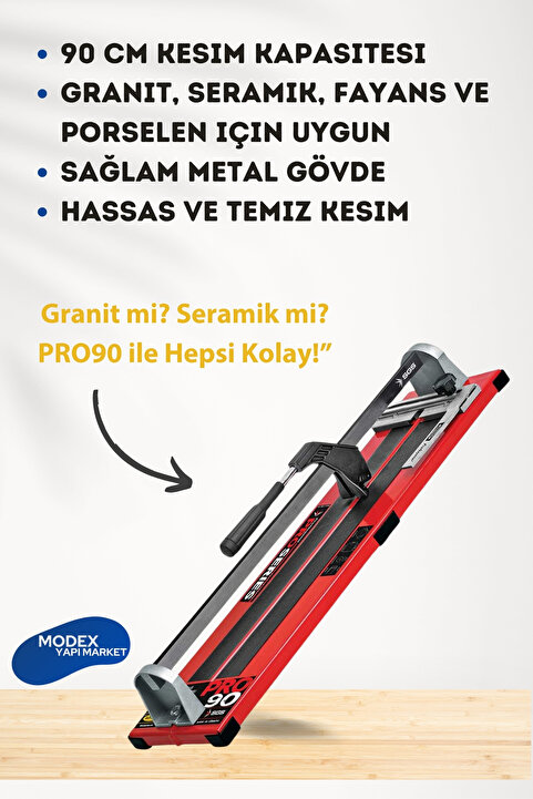 Genel Markalar Pro90 Seramik Ve Granit Kesme Makinası | Yüksek Performanslı | Hassas Fayans Kesim