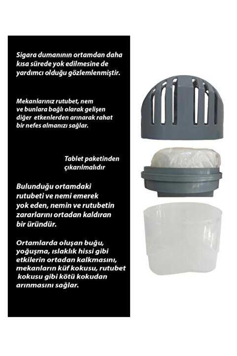 Saban Gri, Naturel - 250GR - Nem Alıcı Aparat (TABLET DAHİL)