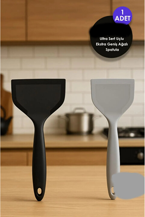 AYGÖREN HOME Ultra Sert Uçlu Ekstra Geniş Ağızlı Silikon Spatula Balık Börek Bazlama Servis Kaşığı