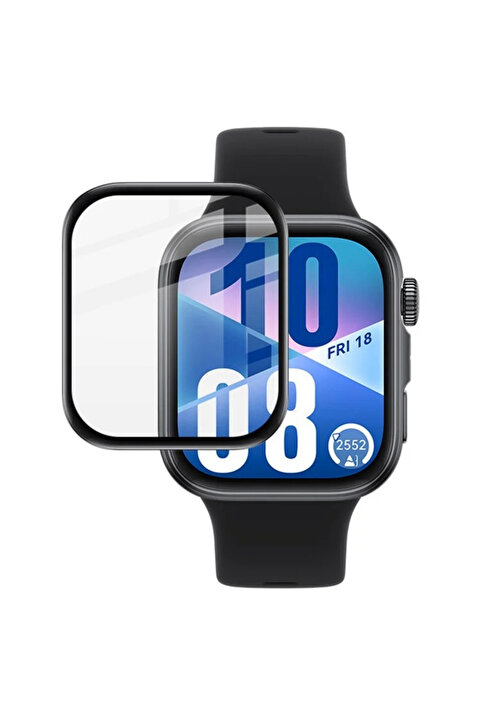 İncisoft Huawei Watch Fit 4 Uyumlu Tam Kaplayan Kavisli Kırılmaz Nano Ekran Koruyucu