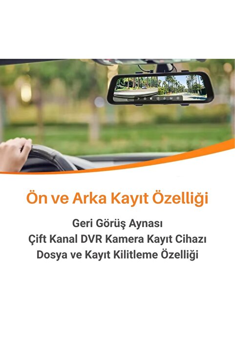 Jameson Araç Geri Görüş ve Dikiz Aynası Ön Kayıt Kamerası 1080p Full HD