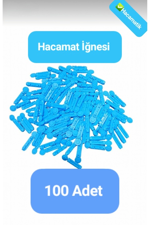 Hacamatik 100 Adet Hacamat Kalemi Iğnesi - Lanset Iğne - Şeker Parmak Delme Iğnesi