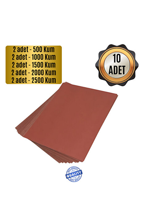CNR El Su Zımpara Kağıdı Far Temizleme Araç Parlatma Seti 500-1000-1500-2000-2500 Kum İnce Kalın 10 adet