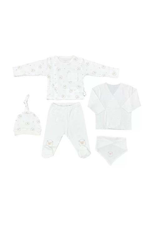 Genel Markalar Andywawa Ac25560 Newborn Set Tinny Ships 5'li Hastane Çıkışı Ekru