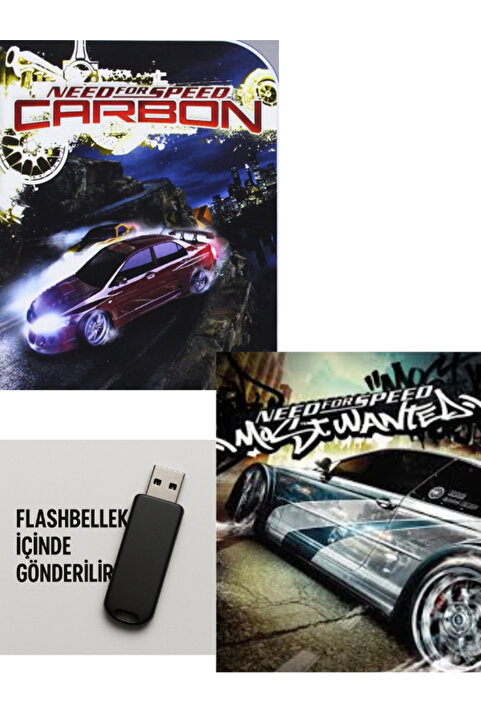 Tigdes 🎮 NFS Carbon + Most Wanted 2 PC Oyunu | 2’li Kuruluma Hazır Flash Bellek | Windows Uyumlu Yarış