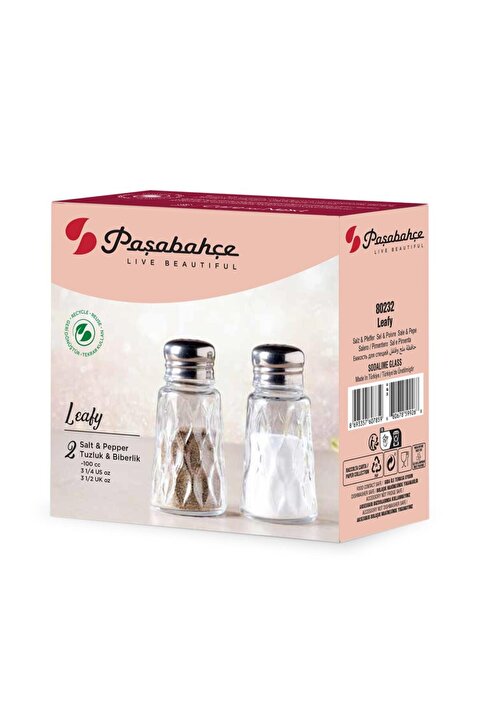 Paşabahçe Leafy (80232) 2'li Tuzluk-Biberlik Set 100 cc