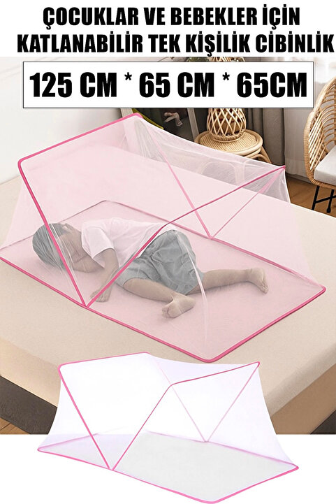 CMT KATLANABİLİR PEMBE ÇOCUK VE BEBEK KAMP CİBİNLİK