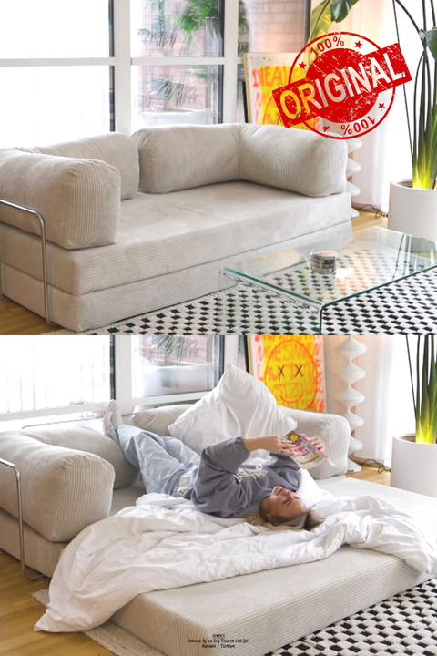 Dekoro YENY SOFA FİTİLLİ KADİFE, MODERN, PRATİK, YER YATAĞI, DAYANIKLI, BONDEX SÜNGER, ÖZEL ÖLÇÜ İMKANI