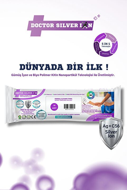 Doctor Silver Ion Gümüş İyonlu Özel Formül Kızarıklık Önleyici Genital & Perine Bölge Bakım Mendili 50’li (1 PAKET)