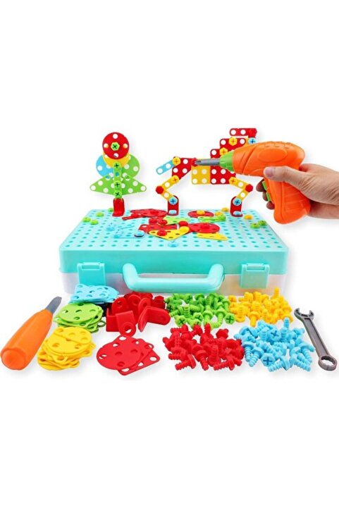 Genel Markalar Birlik Oyuncak Eğitici Matkaplı Creative Puzzle 340 Parça 3d Stem