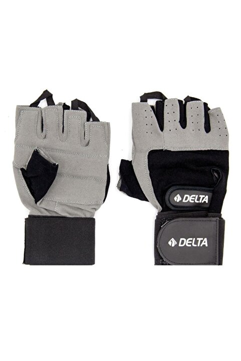 Delta Uzun Bilek Bandajlı Gri Ağırlık Body Fitness Eldiveni - Wrist Wraps